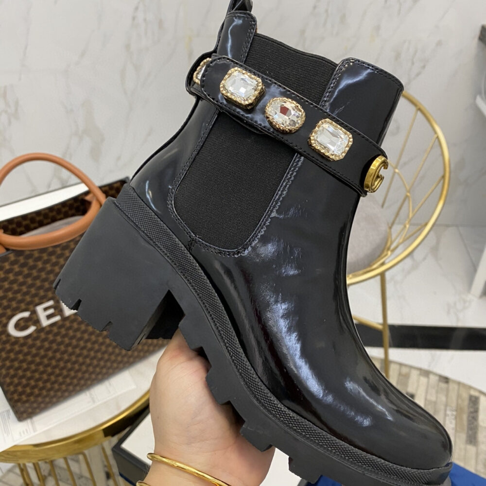 Gucci Women Ankle Boots With Strap Black 550036 DKS00 1000 - Image 8