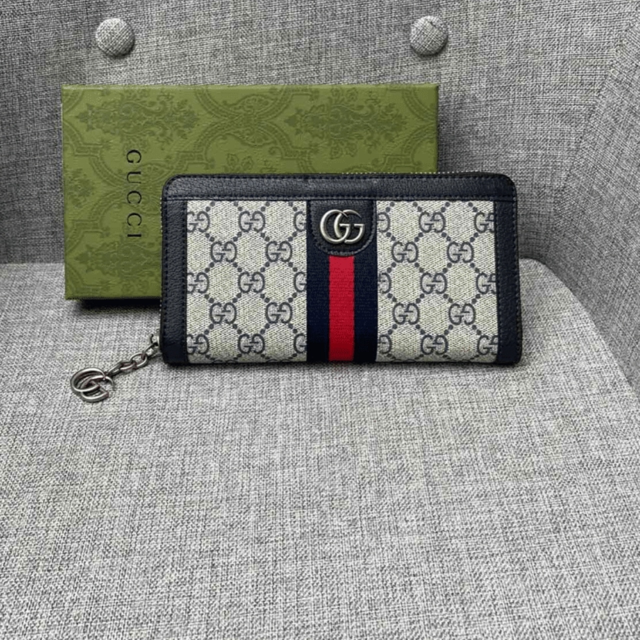 Gucci Ophidia Zip Around Wallet Black 19Cm 523154 96IWN 4076 - Image 2