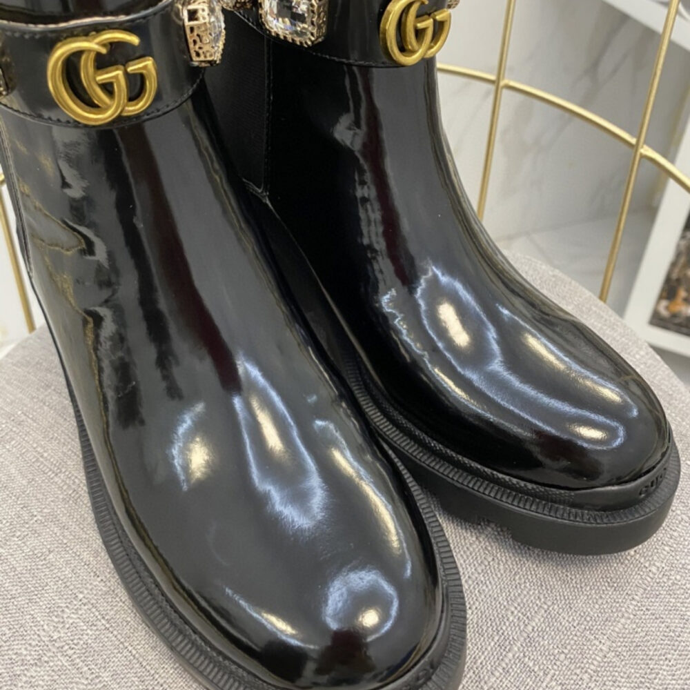 Gucci Women Ankle Boots With Strap Black 550036 DKS00 1000 - Image 9