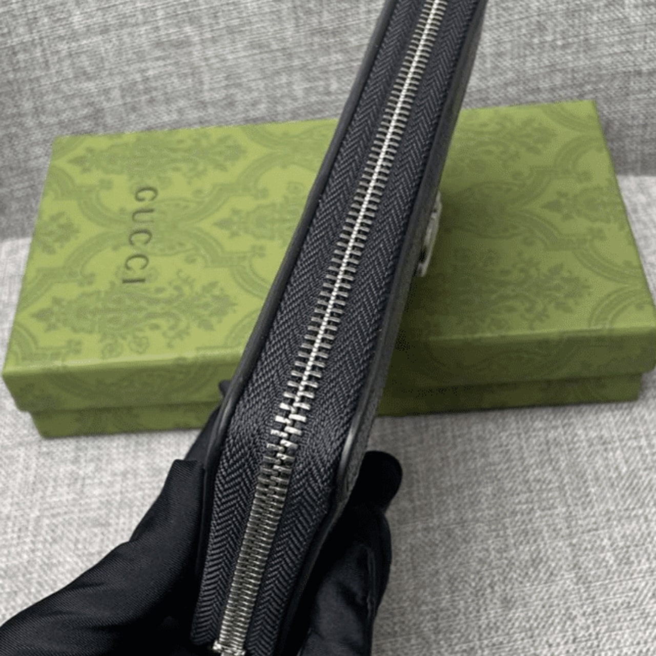 Gucci Ophidia Zip Around Wallet Black 19Cm 523154 96IWN 4076 - Image 4