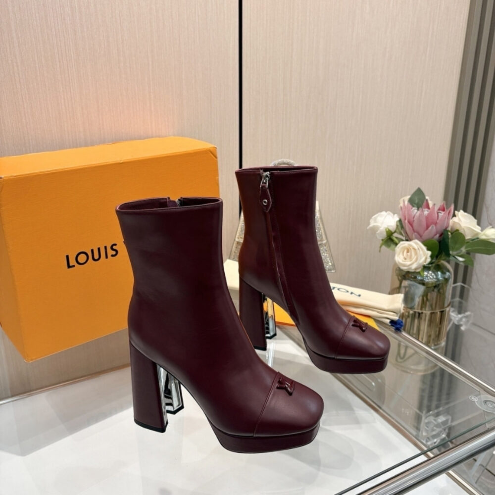 Louis Vuitton Swing Platform Ankle Boot Bordeaux Red 1AIFO7 - Image 2