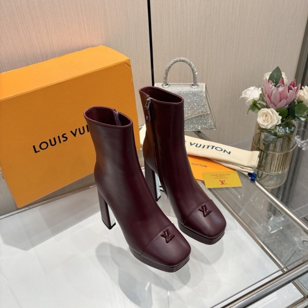 Louis Vuitton Swing Platform Ankle Boot Bordeaux Red 1AIFO7 - Image 3