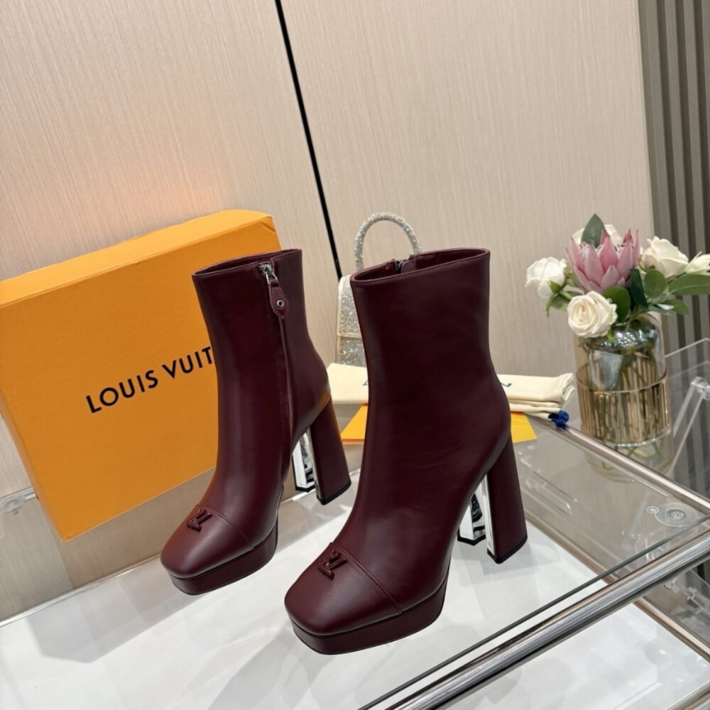 Louis Vuitton Swing Platform Ankle Boot Bordeaux Red 1AIFO7 - Image 4