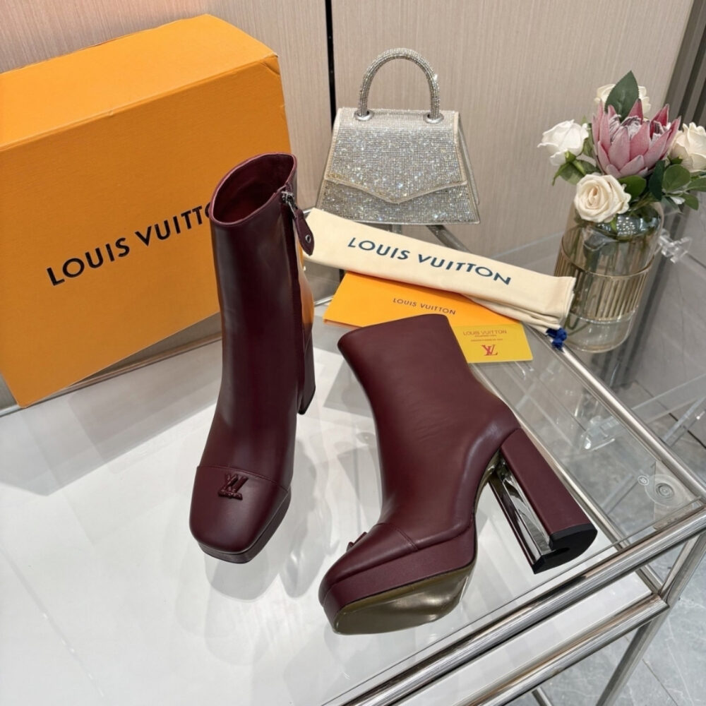 Louis Vuitton Swing Platform Ankle Boot Bordeaux Red 1AIFO7 - Image 6
