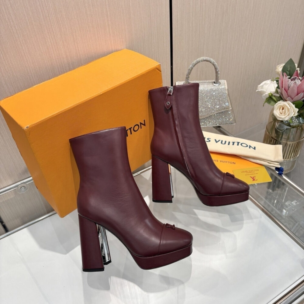 Louis Vuitton Swing Platform Ankle Boot Bordeaux Red 1AIFO7 - Image 7
