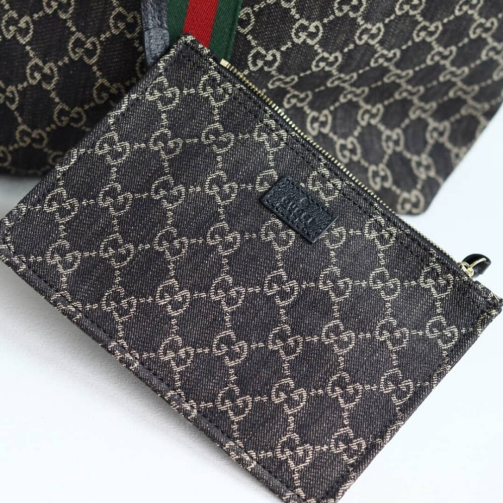 Super Vip 1:1 - Gucci Giglio Small Tote Bag GG Denim Black and White 25Cm 860845 FAFYU 1155 - Image 5