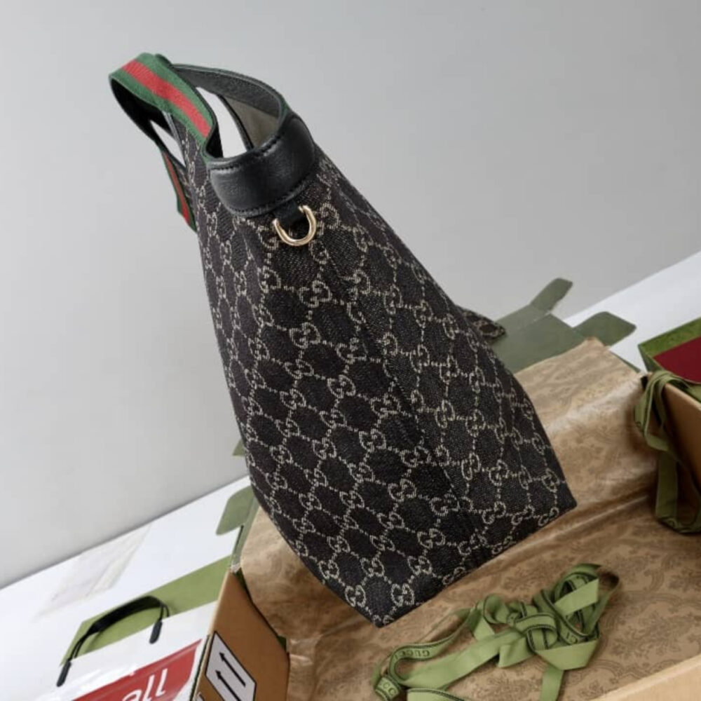 Super Vip 1:1 - Gucci Giglio Large Tote Bag GG Denim Black and White 60Cm 853971 FAFYU 1155 - Image 4