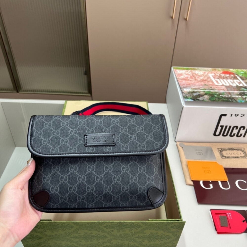 Gucci GG Black Small Belt Bag Black Supreme Canvas 24Cm 598113 K5RLN 1095 - Image 2