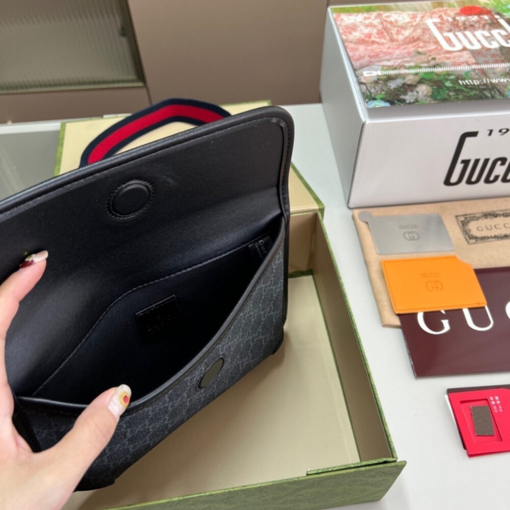 Gucci GG Black Small Belt Bag Black Supreme Canvas 24Cm 598113 K5RLN 1095 - Image 8