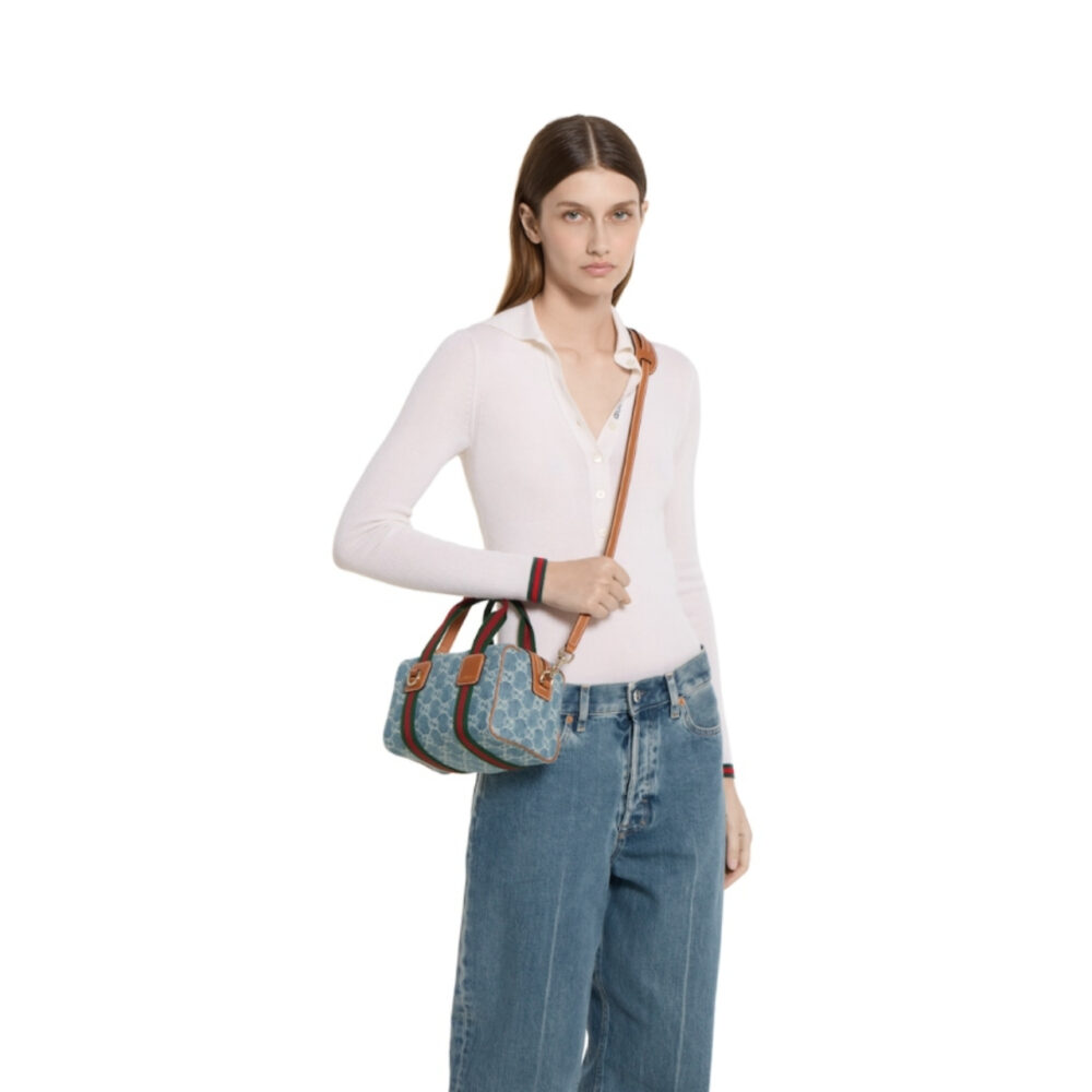 Gucci Mini GG Handbag Blue And White 21Cm 859975 FAFTZ 8661 - Image 8