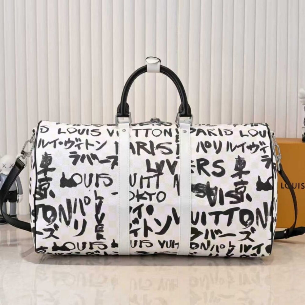 Louis Vuitton Keepall Bandoulière 50 Black And White 50Cm N40804 - Image 3