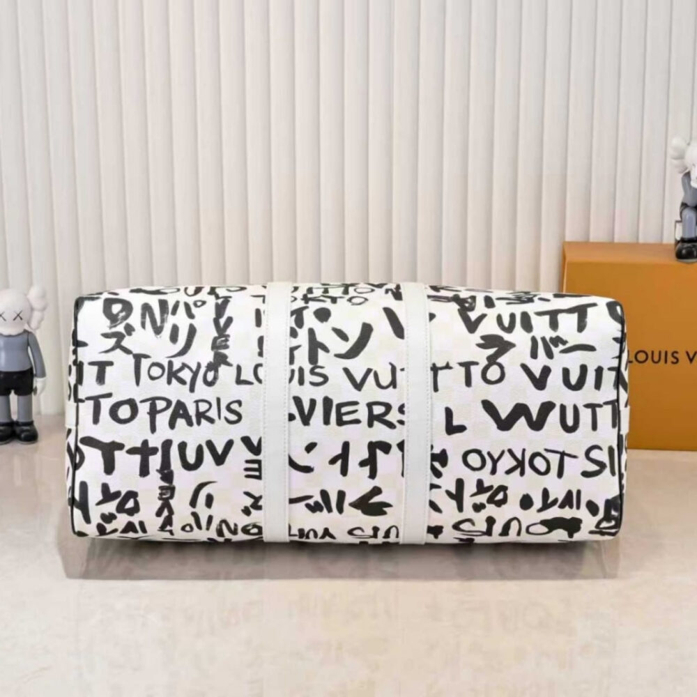 Louis Vuitton Keepall Bandoulière 50 Black And White 50Cm N40804 - Image 4