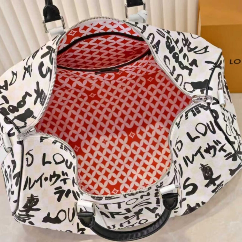 Louis Vuitton Keepall Bandoulière 50 Black And White 50Cm N40804 - Image 5