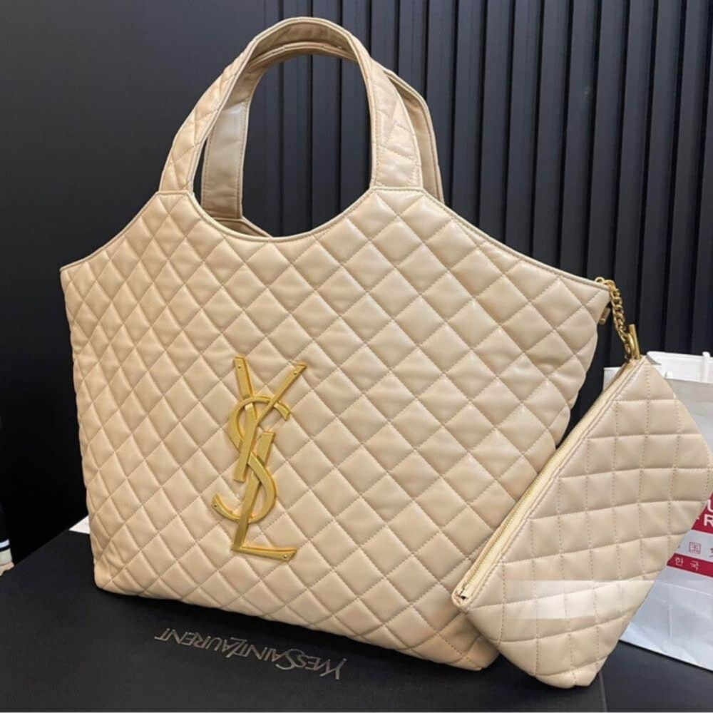 Saint Laurent Icare Maxi Shopping Bag In Quilted Beige 50Cm 698651AABR89748 - Image 2