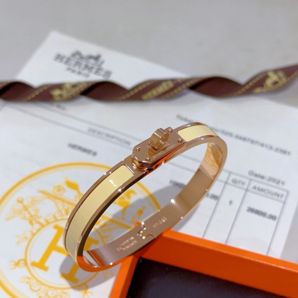 Hermes Mini Clic Kelly Bracelet Yellow And Rose Gold H200004FO68GM - Image 2
