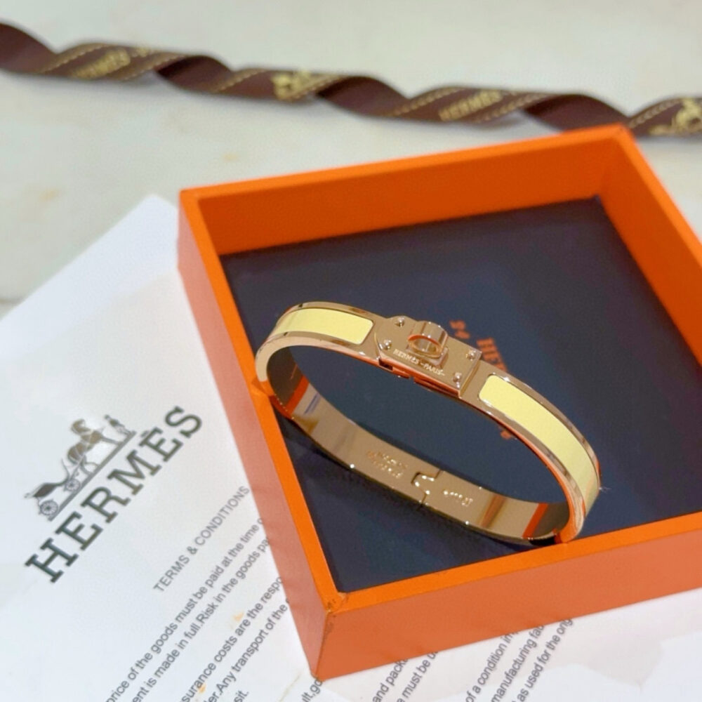 Hermes Mini Clic Kelly Bracelet Yellow And Rose Gold H200004FO68GM - Image 3