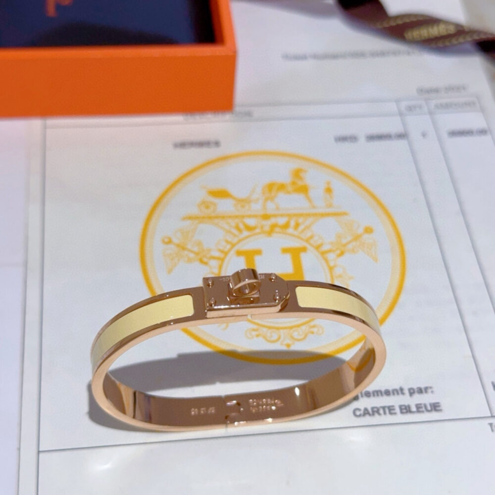 Hermes Mini Clic Kelly Bracelet Yellow And Rose Gold H200004FO68GM - Image 5