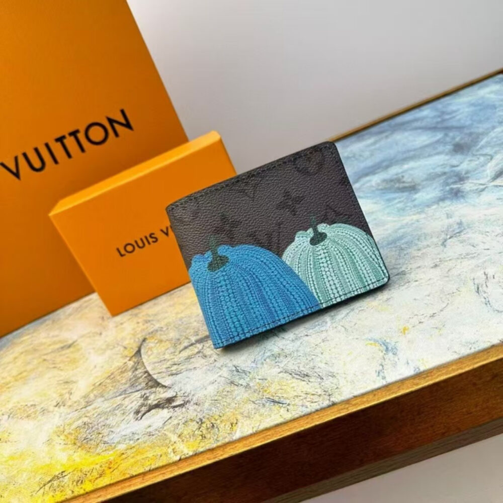 Louis Vuitton x Yayoi Kusama Slender Wallet Pumpkin Print Grey 11Cm - Image 3