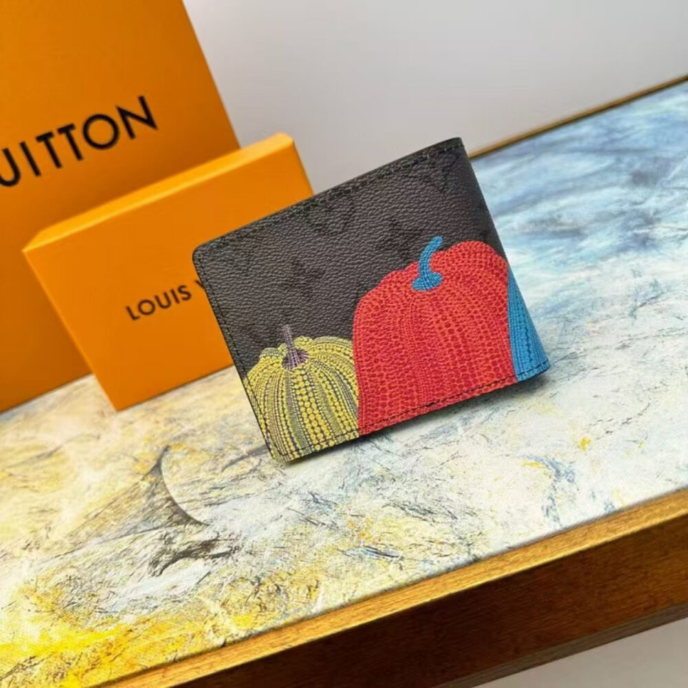 Louis Vuitton x Yayoi Kusama Slender Wallet Pumpkin Print Grey 11Cm - Image 2