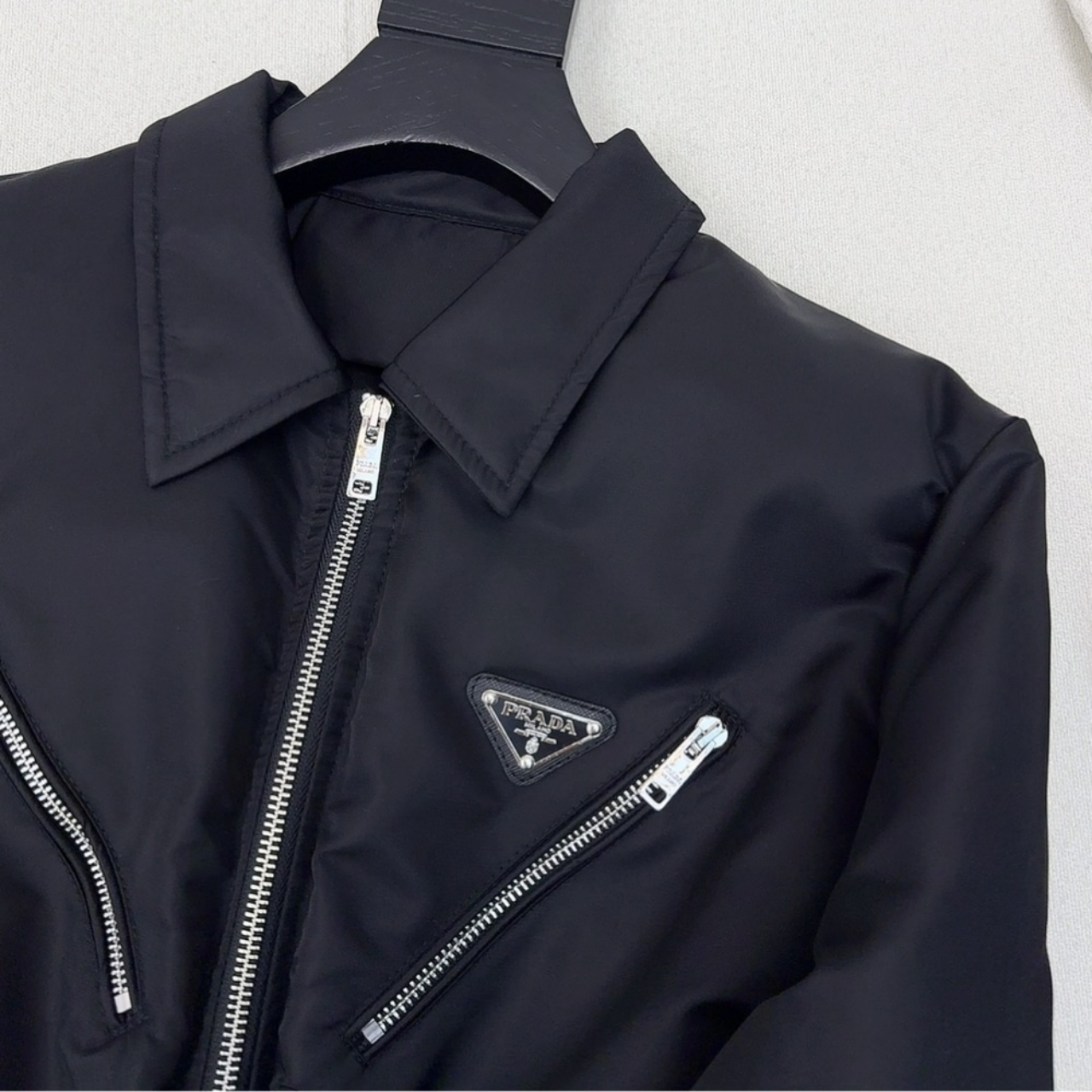 Prada Triangle Logo Padded Jacket Black - Image 4