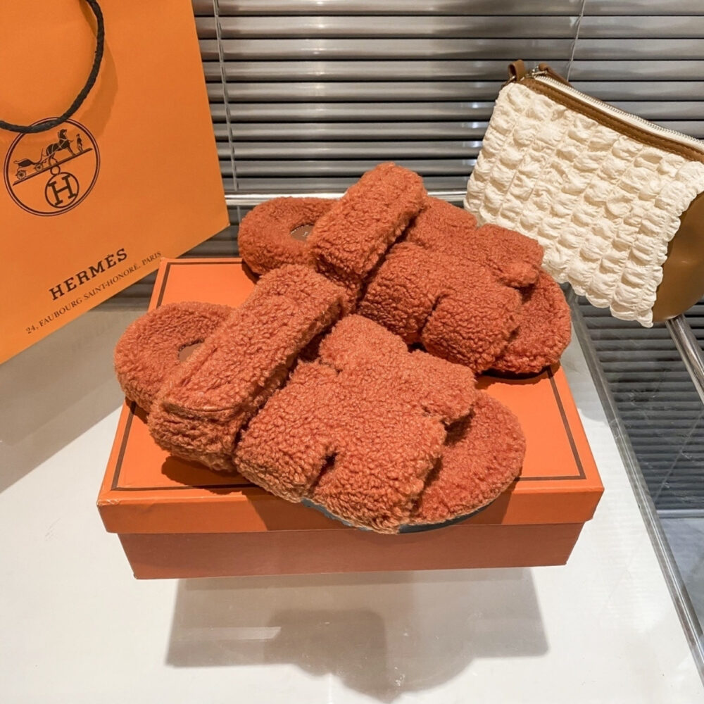 Hermes Chypre Sandal In Orange Wool - Image 2