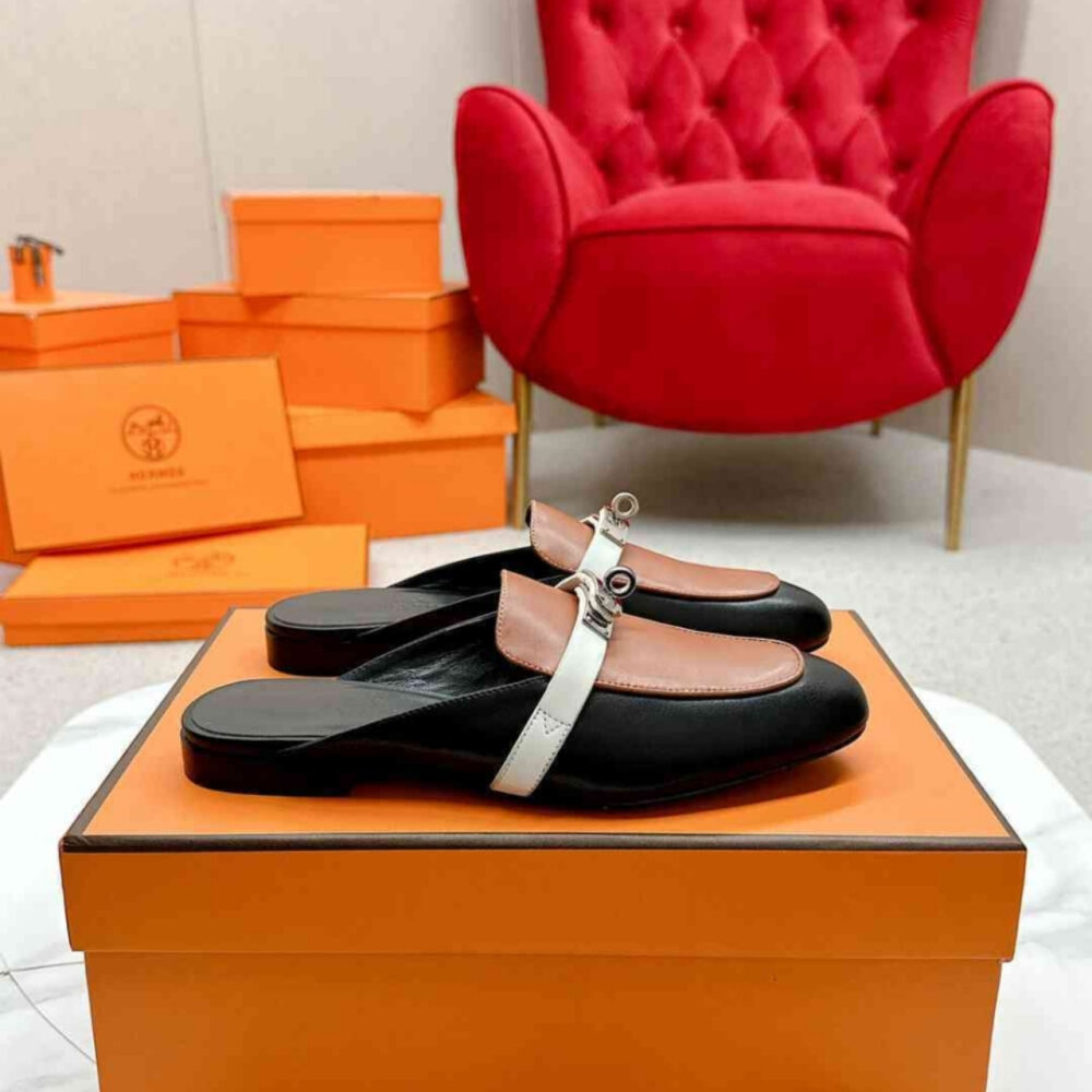 Hermes Oz Mule Multicolore Noir H211157Z 03355 - Image 3