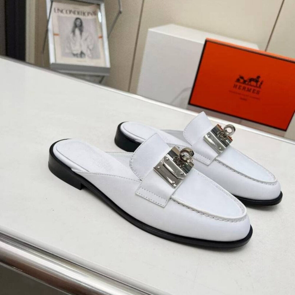 Hermes Lota Mule White H241159Z 90360 - Image 2