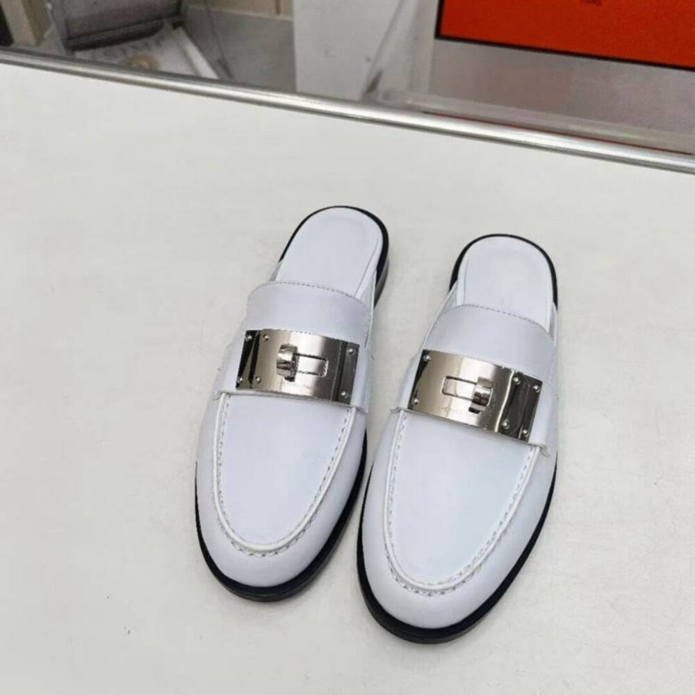 Hermes Lota Mule White H241159Z 90360 - Image 4