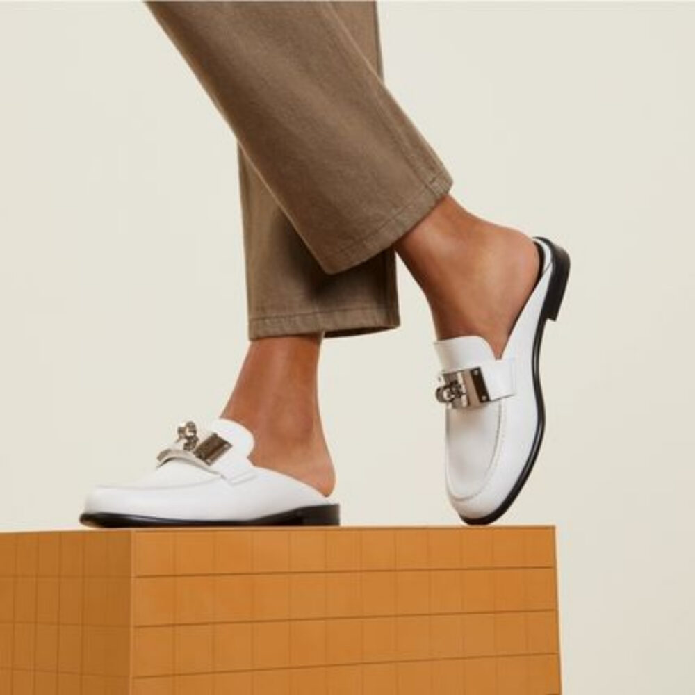 Hermes Lota Mule White H241159Z 90360 - Image 7