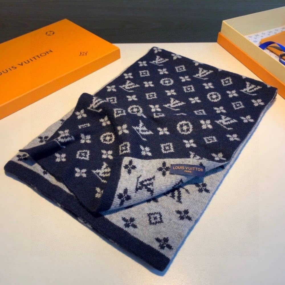 Louis Vuitton Cachecol Monogram Denim Scarf Dark Grey 200Cm - Image 2