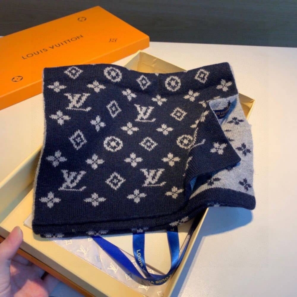 Louis Vuitton Cachecol Monogram Denim Scarf Dark Grey 200Cm - Image 3