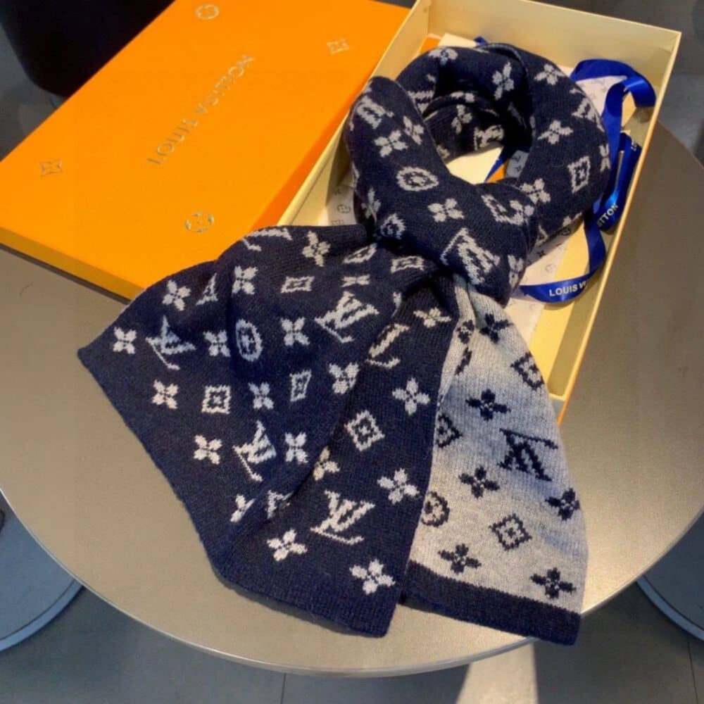 Louis Vuitton Cachecol Monogram Denim Scarf Dark Grey 200Cm - Image 5