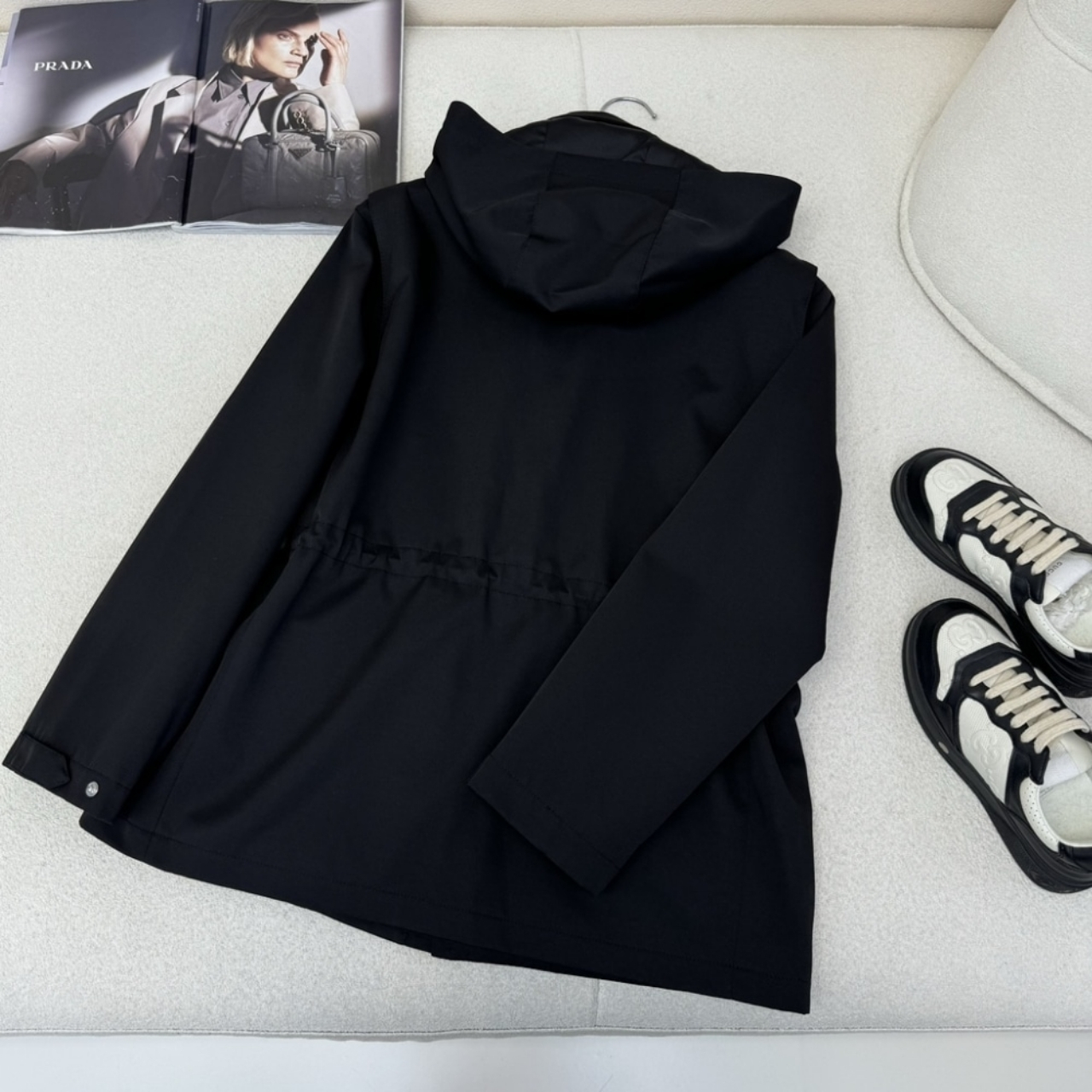 Prada Hooded Windbreaker Black - Image 5