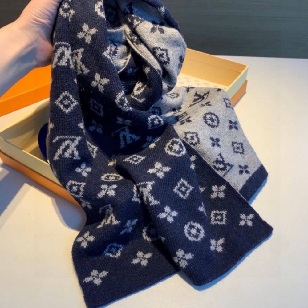 Louis Vuitton Cachecol Monogram Denim Scarf Dark Grey 200Cm - Image 7