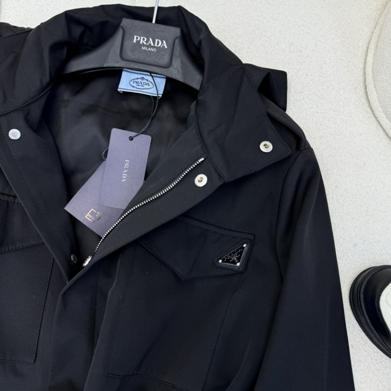 Prada Hooded Windbreaker Black - Image 6