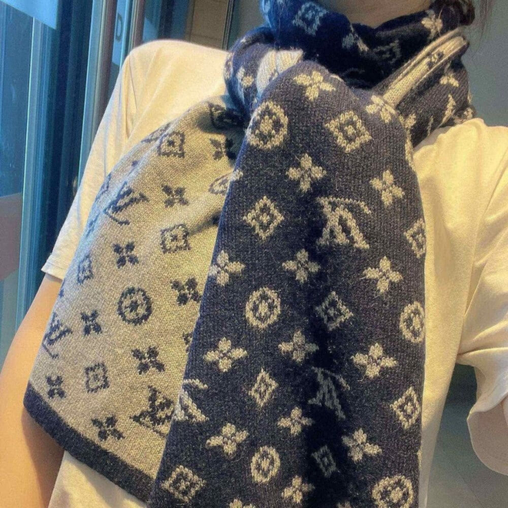 Louis Vuitton Cachecol Monogram Denim Scarf Dark Grey 200Cm - Image 8