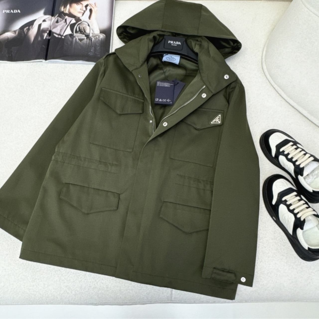 Prada Hooded Windbreaker Green - Image 2