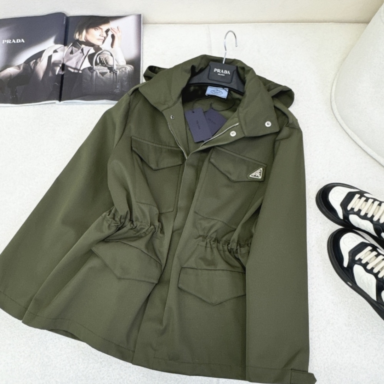 Prada Hooded Windbreaker Green - Image 3