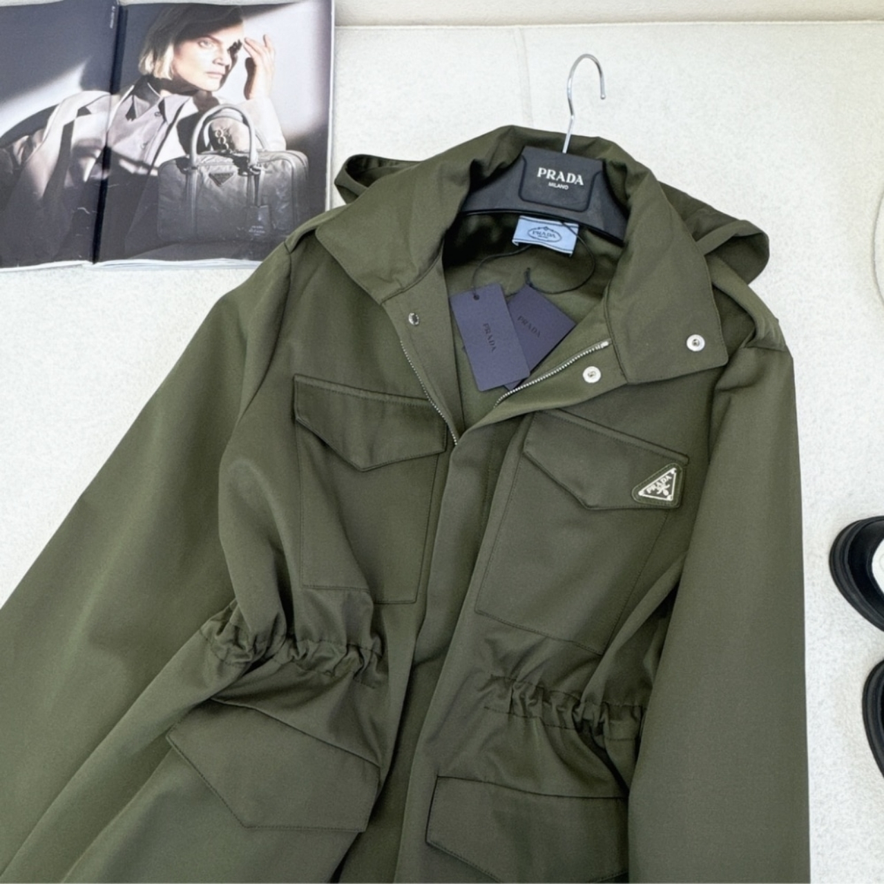 Prada Hooded Windbreaker Green - Image 4