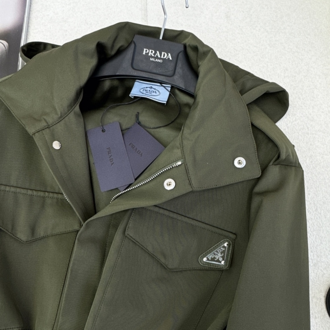 Prada Hooded Windbreaker Green - Image 5