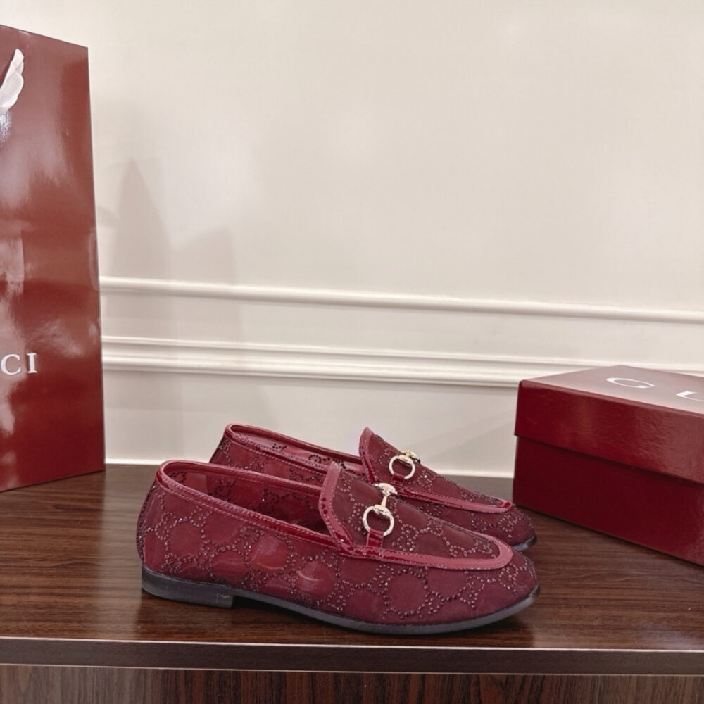 Gucci Women GG Crystal Jordaan Loafer Red 835483 FAEQ0 6255 - Image 2