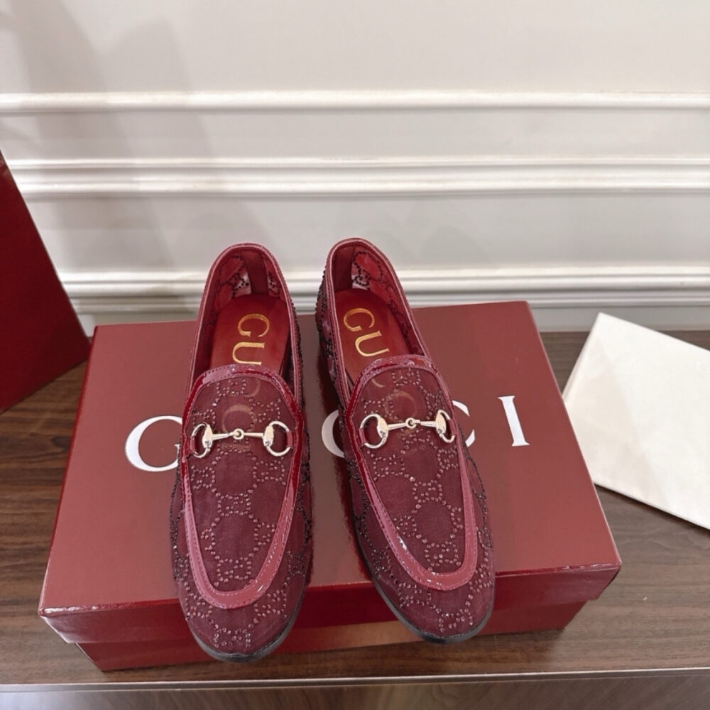 Gucci Women GG Crystal Jordaan Loafer Red 835483 FAEQ0 6255 - Image 3