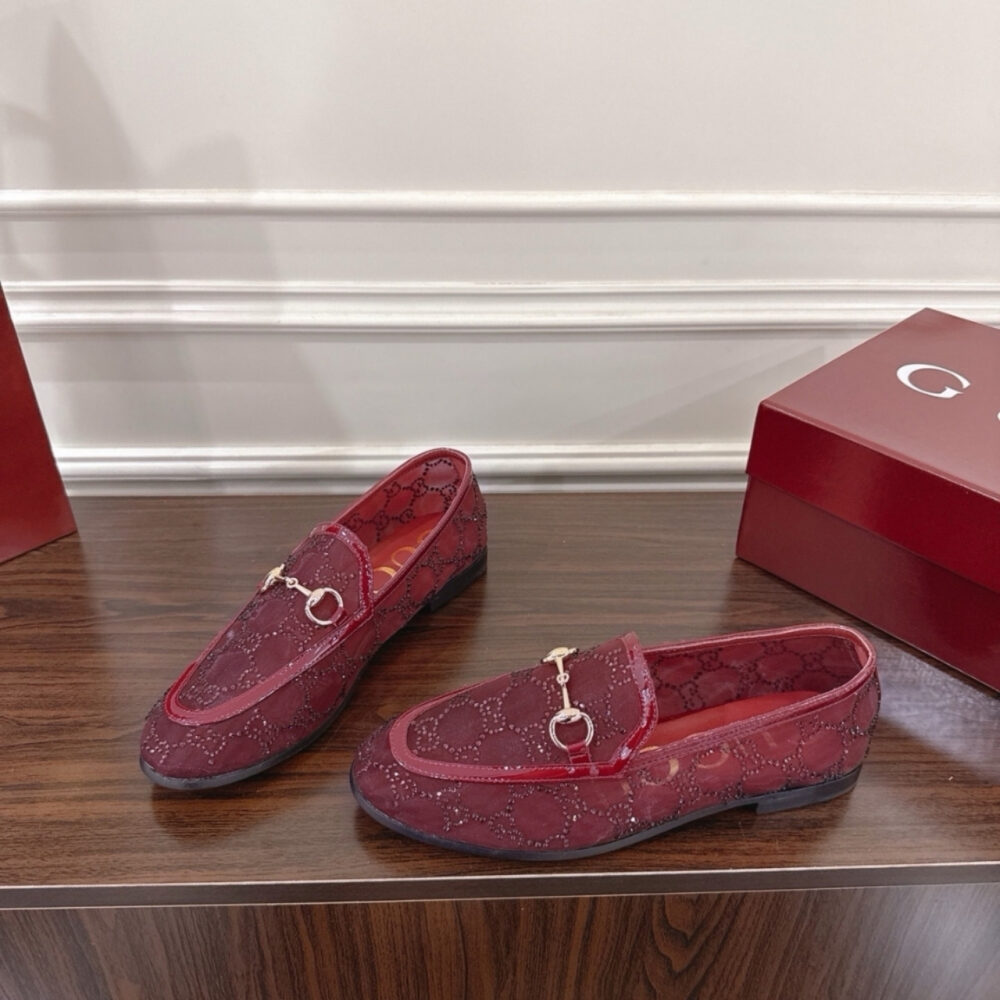 Gucci Women GG Crystal Jordaan Loafer Red 835483 FAEQ0 6255 - Image 5