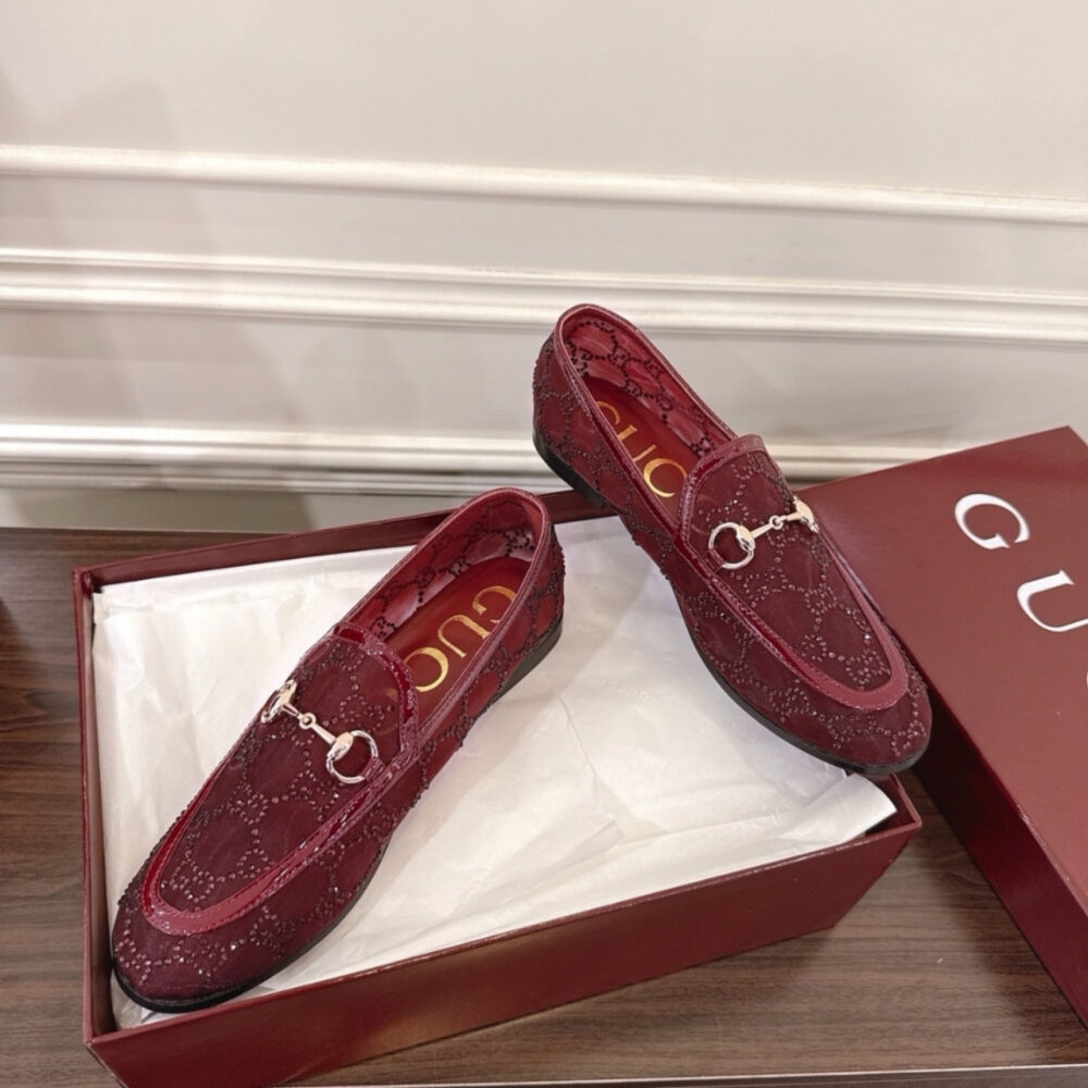 Gucci Women GG Crystal Jordaan Loafer Red 835483 FAEQ0 6255 - Image 6