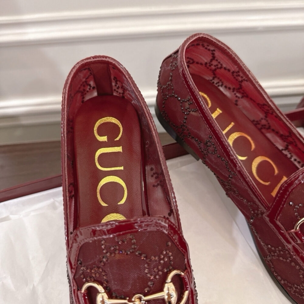 Gucci Women GG Crystal Jordaan Loafer Red 835483 FAEQ0 6255 - Image 7