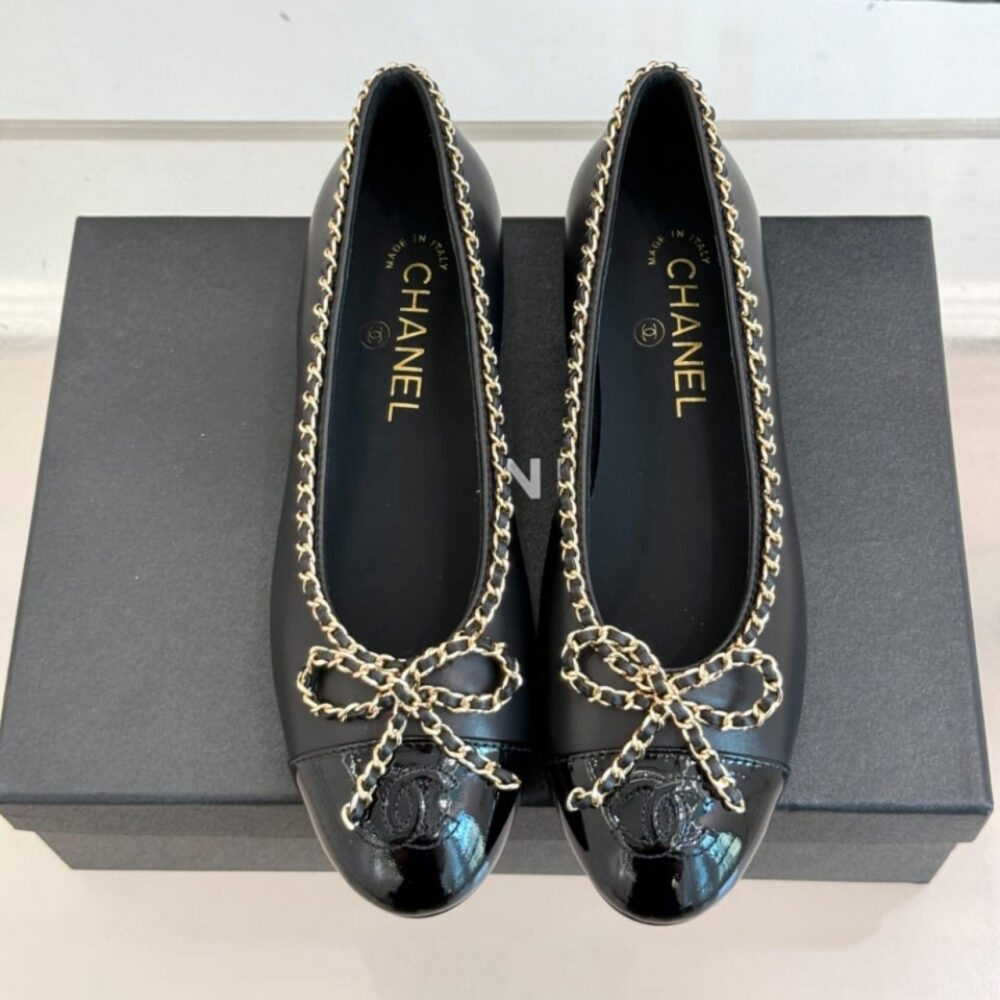 Chanel Ballet Flats Black G46663 B21588 94305 - Image 3