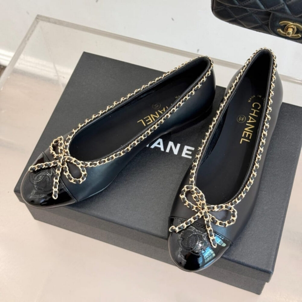 Chanel Ballet Flats Black G46663 B21588 94305 - Image 5