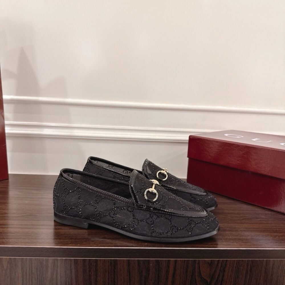 Gucci Women GG Crystal Jordaan Loafer Black 835483 FAEQ0 1046 - Image 2