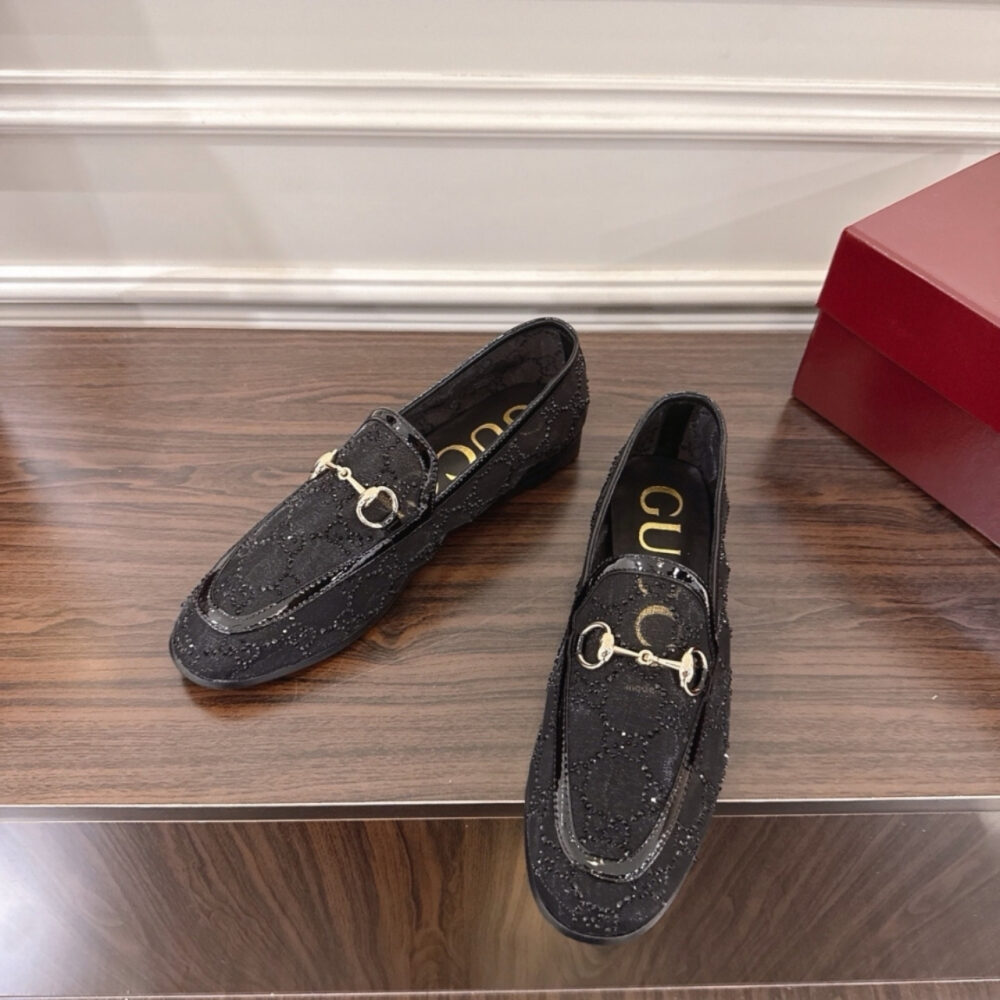 Gucci Women GG Crystal Jordaan Loafer Black 835483 FAEQ0 1046 - Image 5