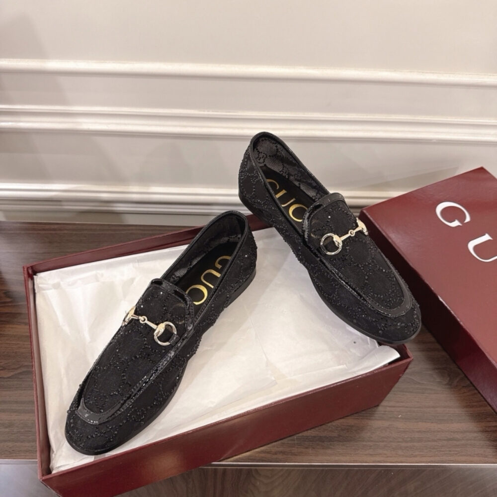 Gucci Women GG Crystal Jordaan Loafer Black 835483 FAEQ0 1046 - Image 7